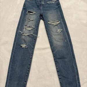 American Eagle Outfitters Ripped Blue Skinny Jeans